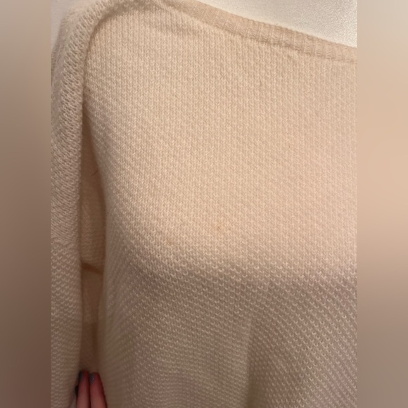 Helmut Lang Cropped Pullover Sweater Size Small Cream - Picture 5 of 5